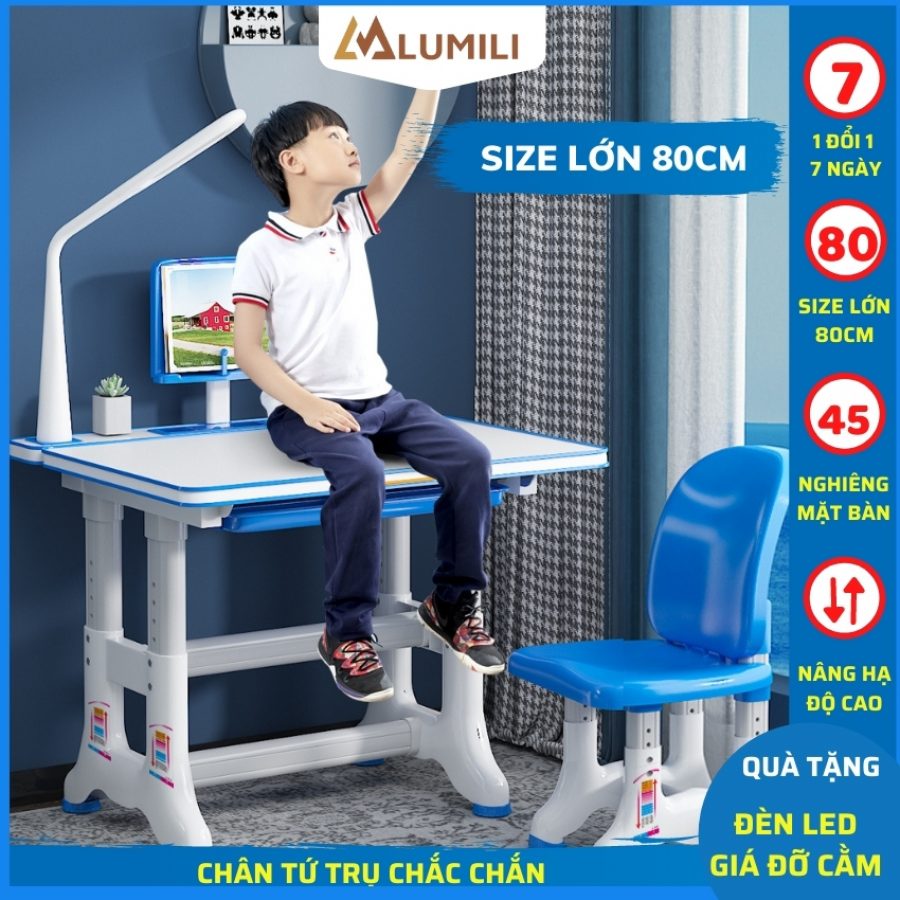 Bộ bàn ghế học sinh chống gù chống cận B05 bàn học thông minh cho bé tăng chỉnh chiều cao cho bé